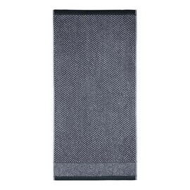 herzbach home Hand Towel Set of 2 100% Cotton 50 x 100 cm Patterned Anthracite