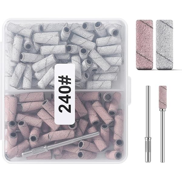 110pcs Small Sanding Bands Nail Drill Bits with 3.1mm Mandrel
