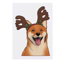 Azeeda 'Weihnachts-Shiba Inu' Temporäres Tattoo - Hautfreundlicher & Ungiftiger Abziehbild · Wasserfest (TO00072023)