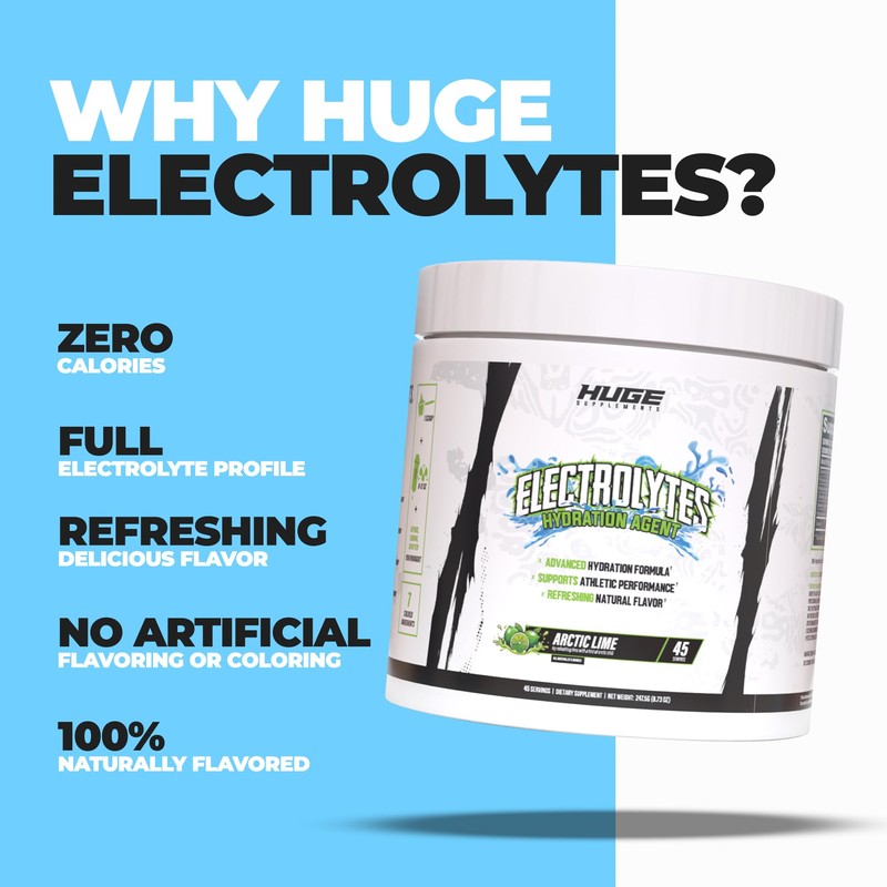 Huge Supplements Electrolytes Powder - Advanced Hydration Formula w/Full Electrolyte