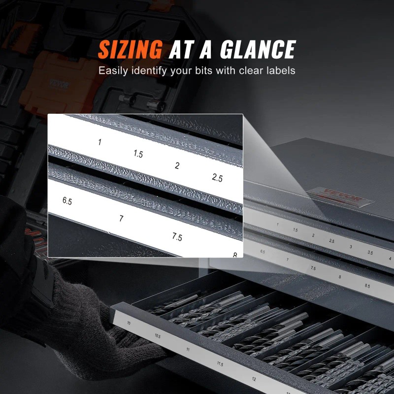 Three Drawer Drill Bit Dispenser Cabinet 1mm To 13mm Organized