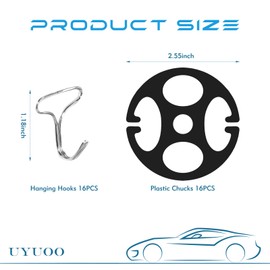 UYUOO 32PCS Car Seat Cover Plum Plate Metal Hooks, 16PCS Plastic Car Seat Chucks and 16PCS Metal Cover Hooks Locking Clips for Installing and Replacing Seat Covers Car Fasteners