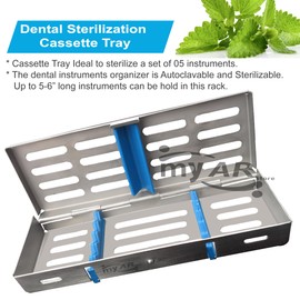 MY AR Store Sterilization Cassette Tray Box Autoclave Premium Design for Dental, Instruments Organizer for 5,7,10,15 and 20 Pieces (5 Pcs Hold Cassette)