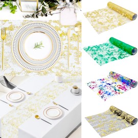 We Moment Zone Table Runner Silver, Silver Table Cloths Decorative Fabric, Table Runner Made of Organza, Polyester Table Runner Table Decoration for Advent, Carnival, Christening, Birthdays, Weddings