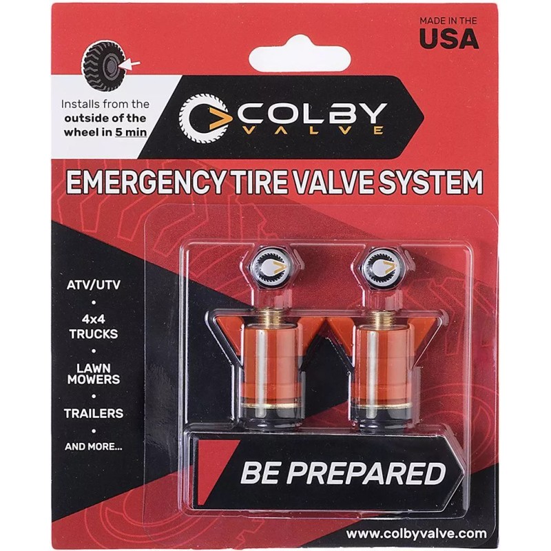 COLBY VALVE EMERGENCY TIRE VALVES 2-PACK - ORANGE COLOR (CV-EV30)