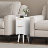 ELYKEN 7.9" Narrow Side Table, 20.6" Tall Fluted Nightstand with
