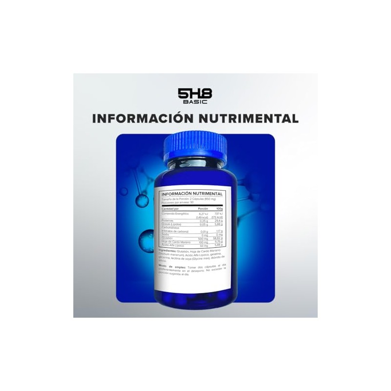 Glutation Adicionado Con Cardo Mariano Y Ácido Alfa Lipoico 5H8