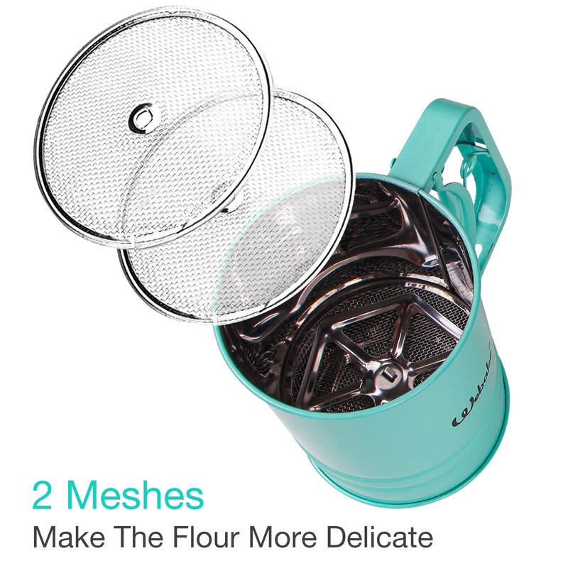 Webake Stainless Steel Flour Sifter Baking Supplies One-handed Small Kitchen