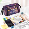 Sletend Cool Owl Large Capacity Pencil Case Pen Bag Pencil