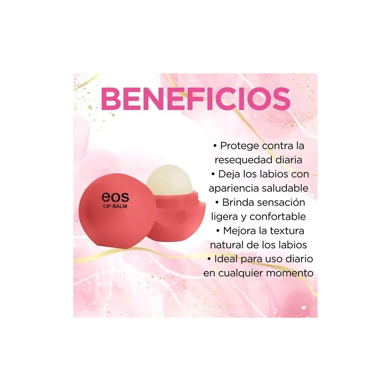 Eos Balsamo Labial 100 Natural Esfera 15g Lip Sweet Orange