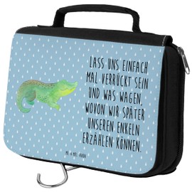 Mr. & Mrs. Panda Kulturbeutel Krokodil - Geschenk, Urlaub, Meer, Abenteuerlust, Meerestiere, Schminktasche, Freundin, Kosmetiktasche, verrückt Sein,