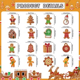 Hang 32Pcs Gingerbread Men Ornaments Gingerbread Tree Ornaments Gingerbread Christmas Decorations for Gingerbread Tree Decoration Christmas Gingerbread Decorations