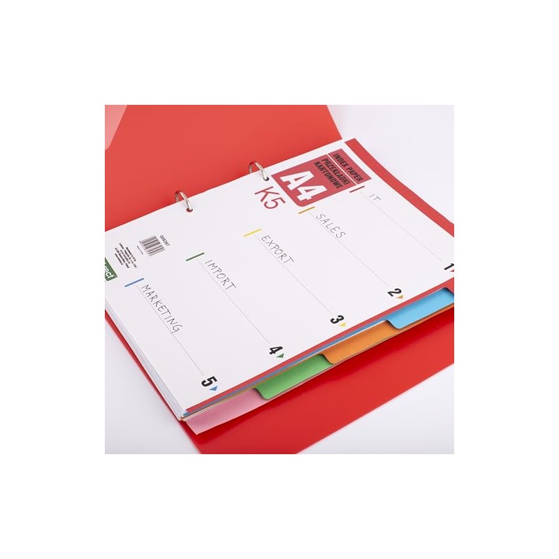 D.RECT Index for A4, K5, 5 Dividers, Ring Binder, Tabs