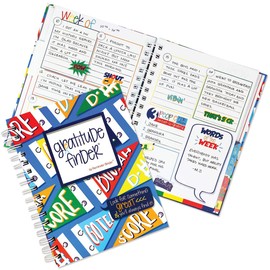 Denise Albright Gratitude Finder® 52 Week Non-Dated Journal for Boys with 177 Totally Cool Hand-Illustrated Stickers (Go Team)