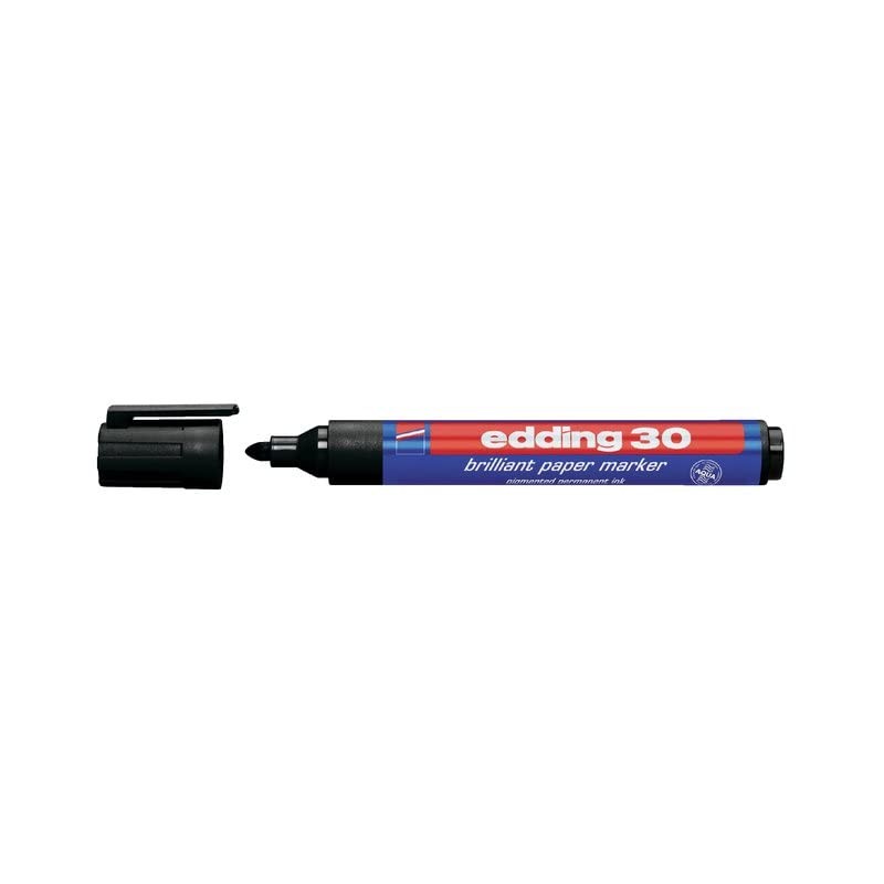 edding 30 brilliant paper marker - black - 1 waterproof
