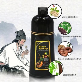 Unbranded Black Hair Dye Shampoo Instant 3 in 1 Grey Coverage