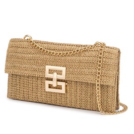 Straw Clutch Purse Woven Summer Beach Bags Fit For Women Straw Woven Handbag Bohemian Crossbody Bags Shoulder Bag For Vacation