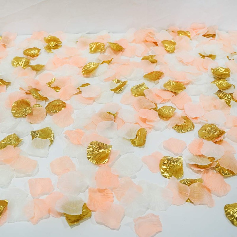 LUSSO LIA Silk Flower Petals Perfect Peach Mix Artificial Rose