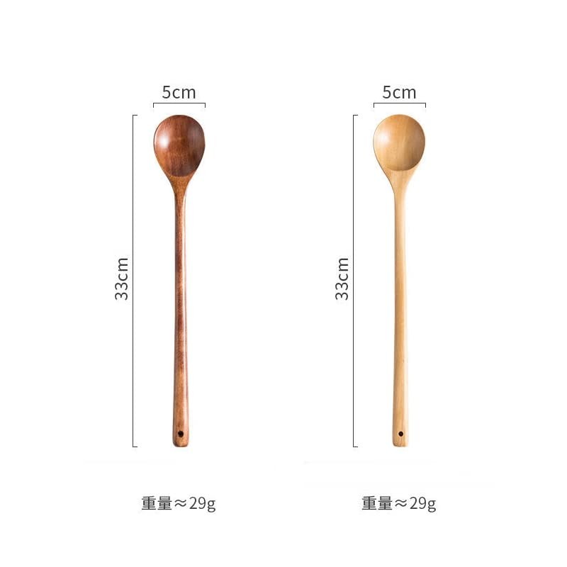 88flix Korean Spoon Dinnerware Wooden Long Long Squkara Set of