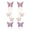 Butterfly Tassel Purple Earrings for Women Animal Drop Dangle Charm