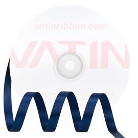 VATIN Double Face Navy Blue Satin Ribbon 3/8" Continuous 50 Yards,Blue Polyester Fabric Ribbon use for Bows Bouquet, Gift Wrapping, Floral Arrangement Wedding Decoration