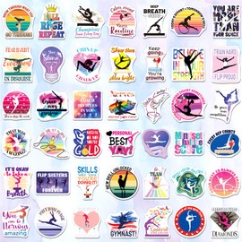 Yqskt 200PCS Gymnastics Stickers for Girls, Motivational Gymnastics Vinyl Stickers for Laptops Water Bottles Notebooks Goodie Bags Party Favors Team Rewards