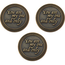 Bulk Set of 3 Romantic Love Expression Coins, You are My One & Only, You Mean The World to Me, Anniversary Pocket Tokens for Date Night, Love Gift for Men & Women, from Him or Her