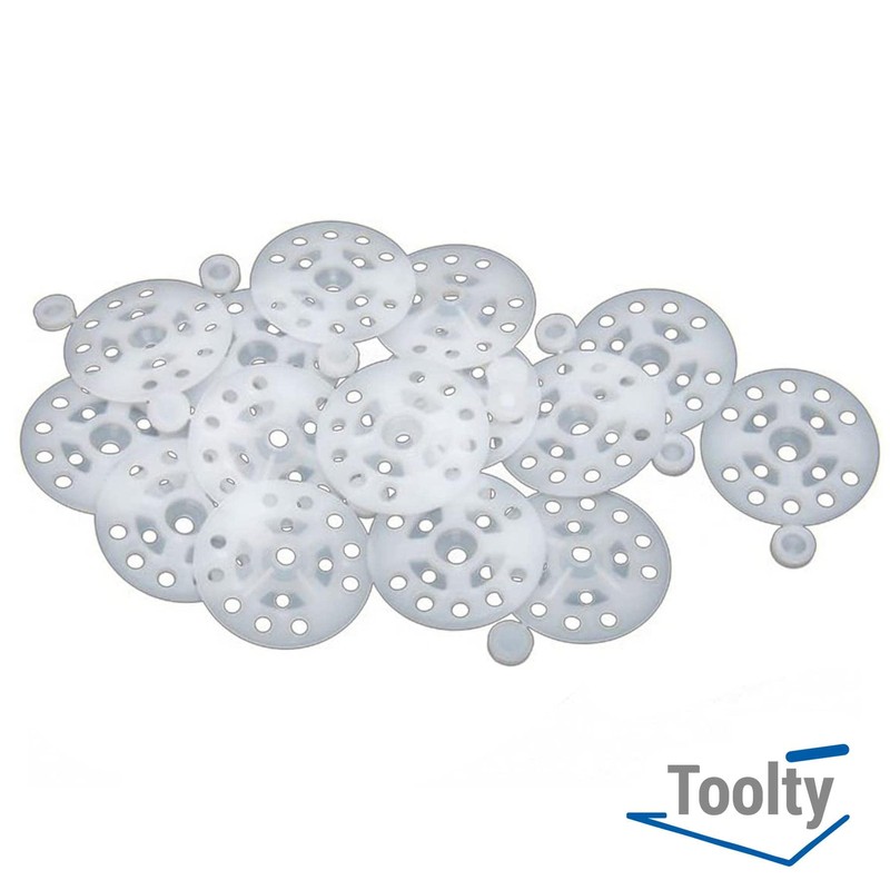 Toolty Plastic Washers - 100 Pcs of 56mm - White