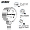 MEANLIN MEASURE Stainless Steel Pressure Cooker Gauge,0-20Psi 2" DIAL FACE