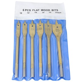 ZCZQC 6IN1 Spade Drill Bit Set Flat Wood Hole Cutter Gold Spade Dill Bits Wood Flat Hole Drill Bit (3/8", 5/8", 1/2", 3/4", 7/8", 1") Fit for Most Types of Wood as Well as Fiberglass
