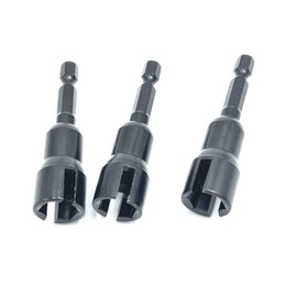 PANOVOS (3pc) Power Wing Nut Driver Set,Slot Wing nuts Drill Bit Socket Wrenches Tools Set,1/4" Hex Shank Drills Bits for Panel Nuts screws eye hook bolt