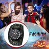 Lancardo Men Steampunk Leather Watch: Black Dial Multi-Layer Leather Strap