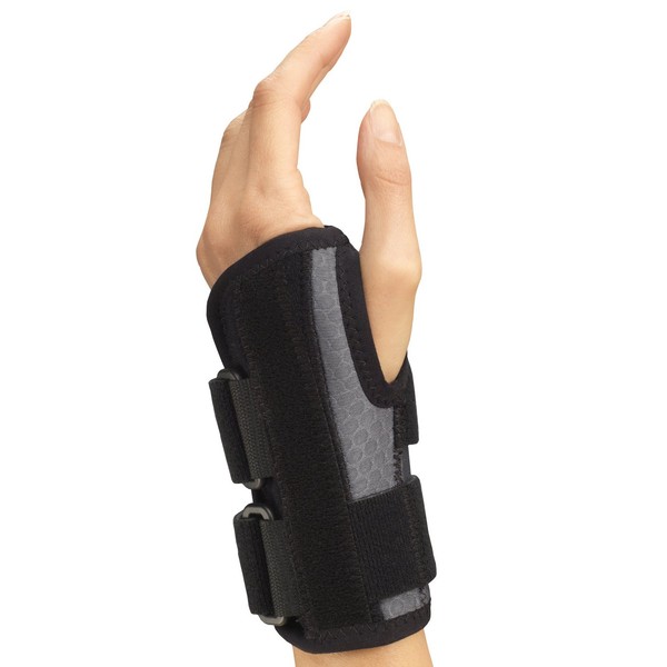 Champion Wrist Splint, Universal Fit, Maximum Support, Airmesh Fabric, Black, Large (Left Hand)