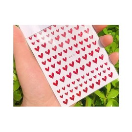 Heart Nail Decal Sticker Sweet Heart Love Valentine Day Nail Stickers Wg622 Laser Red Nail Wraps Art Stickers Manicure Supplies for Women for Home Nails Full Long Lasting Easy Apply and Remove