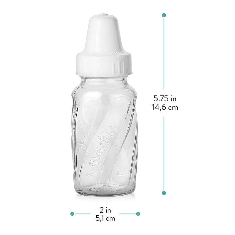 Evenflo Feeding Classic Glass, Twist Bottles, 4 Oz, 6 Bottles.