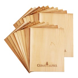 CEDAR ALPHA 16 Pk, Premium Alaskan Western Red Cedar Planks for Grilling Salmon, 7''X 5.5'', Adds Smoky Cedar Flavor to Salmon, Chicken, Veggies and More.