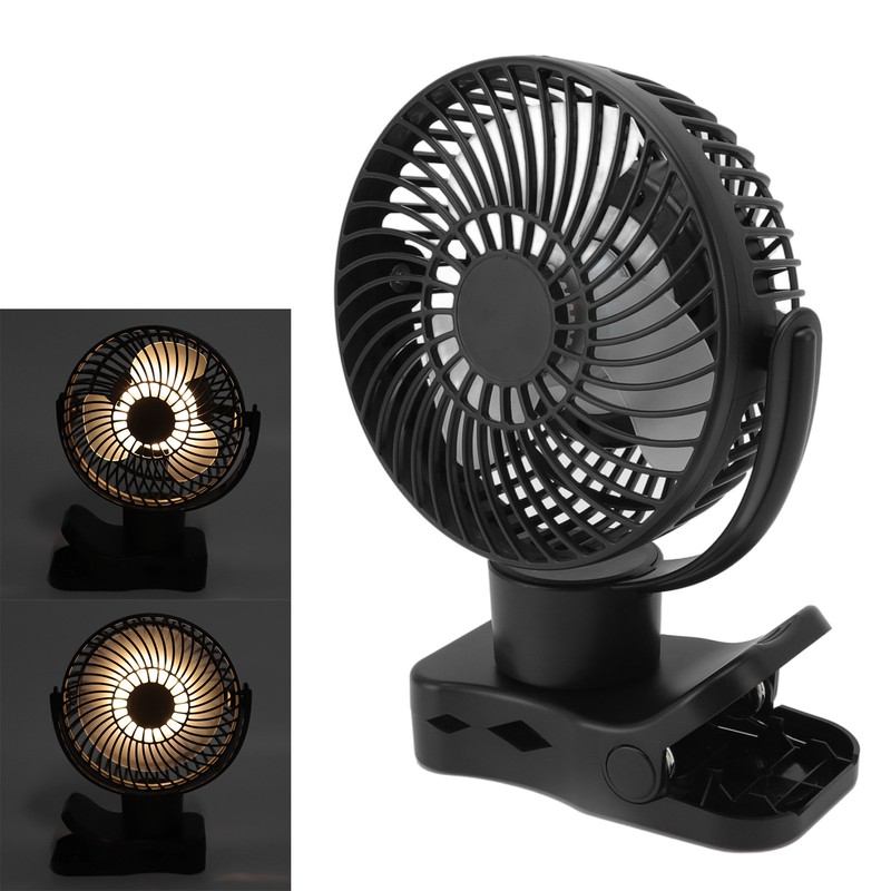 Portable Clip On Fan 4000mah Rechargeable Desktop Fan with LED