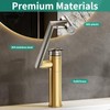 HEROBAI Modern Bathroom Faucet 1 Hole with Temperature Display(Batteries-Free), 1080°