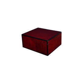 Merger II-50 Humidor, 50 Cigar Capacity, Spanish Cedar Lining, Hygrometer, High Lacquer Red Burl