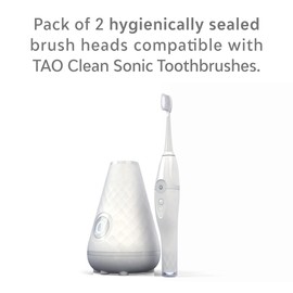 Tao Clean TAO Clean Sonic Electric Toothbrush Replacement Heads (2-Pack) C Whitening Head C Replacement Heads for The TAO Clean Electric Toothbrush and Docking Station