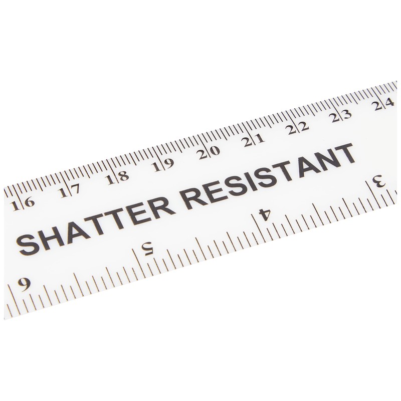 Q-Connect Ruler Shatterproof 300mm White (Inches on one side and