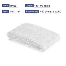 MECCANIXITY Fiberglass Mat, 1.5 Oz Fiberglass Chopped Strand Mat 1x1m(39'' Wide x 1yd Long) for Cars Boats Vacuum Bagging Molding Composites Repair