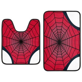 Red Spider Web - Juego de 2 alfombras de baño antideslizantes de microfibra, tapete de baño absorbente para piso de baño, lavable a máquina