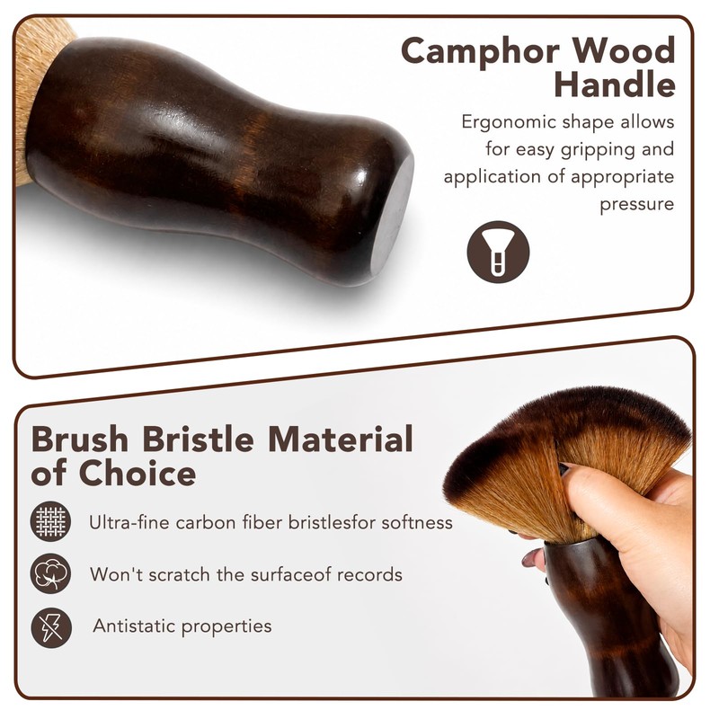 Cleaning Brush for Vinyl Record,Anti-Static Soft LP Record Cleaner, Ultra