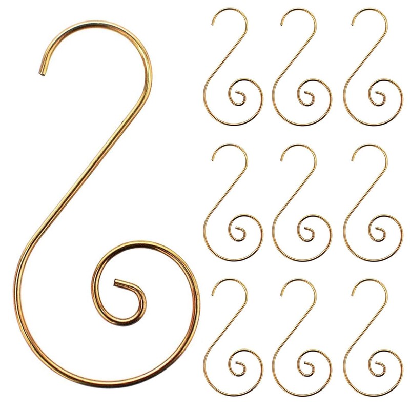 120Pcs Gold Christmas Ornaments Hangers Hooks for Christmas Tree Baubles,