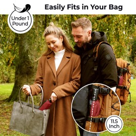 TUMELLA Strongest Windproof Travel Umbrella (Compact, Superior & Beautiful), Small Strong but Light Portable and Automatic Folding Rain Umbrella, Durable Premium Grip, Fits Car & Backpack