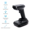 Handheld 1D/2D/QR Barcode Scanner Wireless BT & 2.4G USB Wired