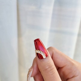 Deep Rose Handmade Nail Tips - Ballerina S / 딥 로즈 수제네일팁 - 발레리나S
