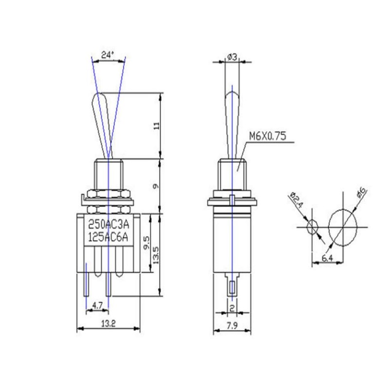 VUNIVERSUM 5 x Premium 2 Pin Mini On/Off Toggle Switch