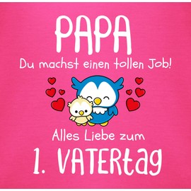 Shirtracer - Father's Day Gift Baby Dad Gift - Papa du Machst einen tolle Job Alles Liebe zum 1st Father's Day White - Baby Bodysuit Short-Sleeved for Boys and Girls, 2 Fuchsia, 3-6 Monate
